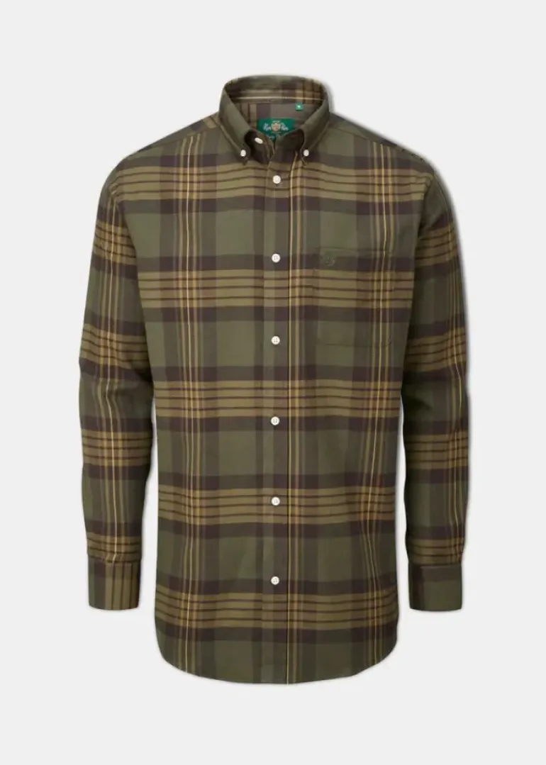 Alan Paine Ilkley Flannel Button Down Shirt - Shooting Fit