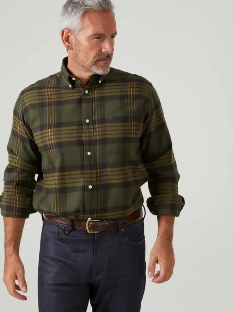 Alan Paine Ilkley Flannel Button Down Shirt - Shooting Fit