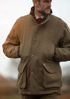 Alan Paine Men's Combrook Tweed Field Coat with Action Back