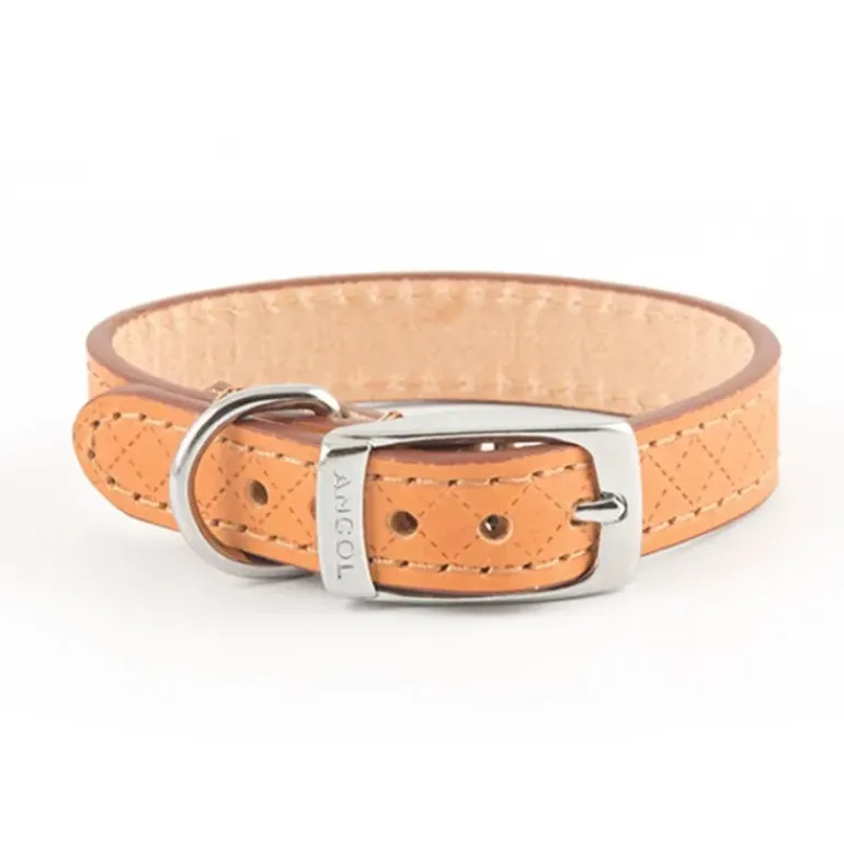 Ancol Heritage Diamond Quilted Leather Collar