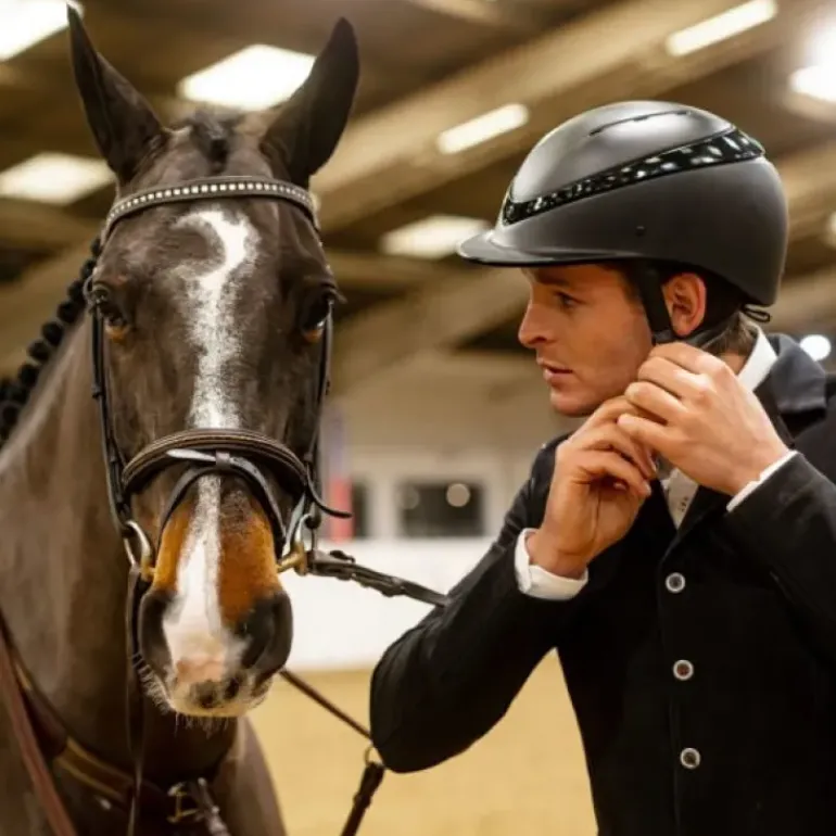 Charles Owen Luna Riding Helmet Standard Peak