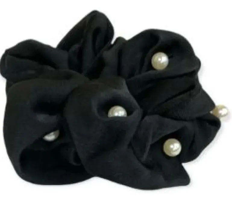 Equetech Satin Pearl Hair Scrunchie