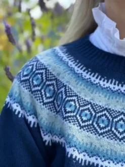 Harley of Scotland Women's Fair Isle Yoke Crew Sweater