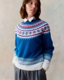 Harley of Scotland Women's Fairisle Crew Neck Sweater