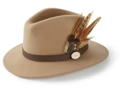 Hicks & Brown Suffolk Fedora Hat (Gamebird Feather)