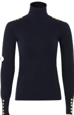 Holland Cooper Buttoned Knit Roll Neck