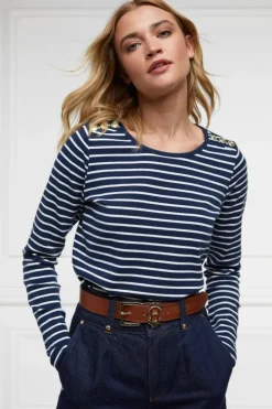 Holland Cooper Padstow Long Sleeve Crew Neck Tee
