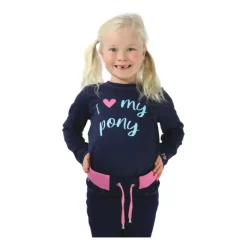 Hy Equestrian Kids I Love My Pony Collection Long Sleeve T-Shirt Navy