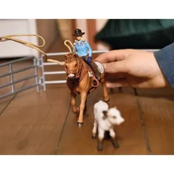 Schleich Farm World Cowgirl Team Roping Fun